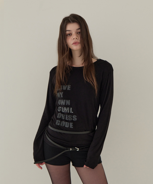 5OML(オーオーエムエル)の「サイドボタンツーウェイロングスリーブ(ブラック)(Tシャツ/カットソー・レディース・ブラック・FREE)」の1枚目の写真