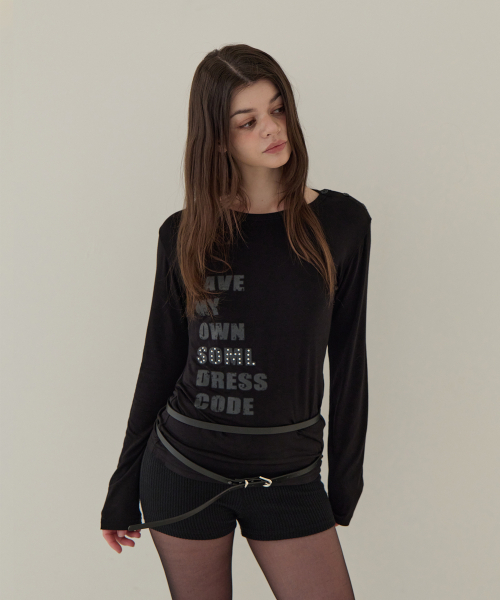 5OML(オーオーエムエル)の「サイドボタンツーウェイロングスリーブ(ブラック)(Tシャツ/カットソー・レディース・ブラック・FREE)」の2枚目の写真