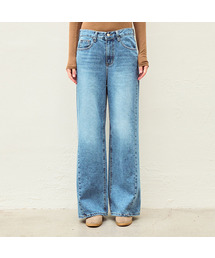 Easy flow denim pants - Mid blue