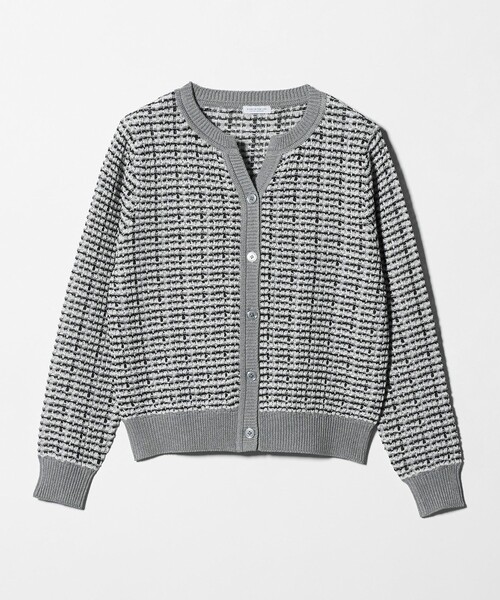 A DAY IN THE LIFE UNITED ARROWS(アデイインザライフユナイテッドアローズ)の「マルチカラー キーネックカーディガン ‐ウォッシャブル‐<A DAY IN THE LIFE>(カーディガン/ボレロ・レディース・ベージュ/ネイビー/グレー系・FREE)」の2枚目の写真