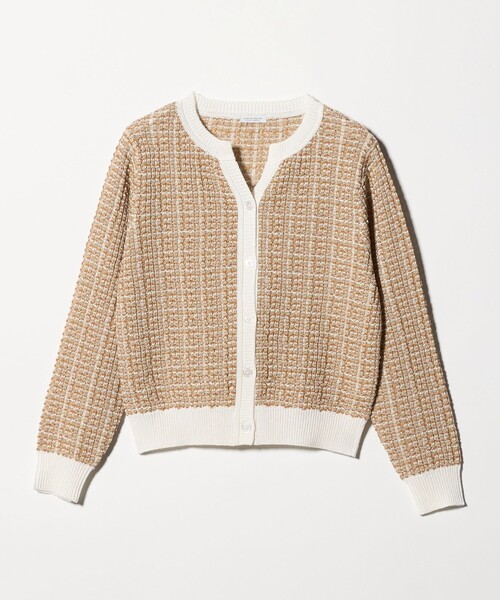 A DAY IN THE LIFE UNITED ARROWS(アデイインザライフユナイテッドアローズ)の「マルチカラー キーネックカーディガン ‐ウォッシャブル‐<A DAY IN THE LIFE>(カーディガン/ボレロ・レディース・ベージュ/ネイビー/グレー系・FREE)」の3枚目の写真