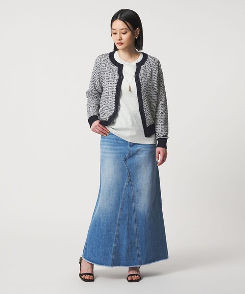 A DAY IN THE LIFE UNITED ARROWS(アデイインザライフユナイテッドアローズ)の「マルチカラー キーネックカーディガン ‐ウォッシャブル‐<A DAY IN THE LIFE>(カーディガン/ボレロ・レディース・ベージュ/ネイビー/グレー系・FREE)」の5枚目の写真