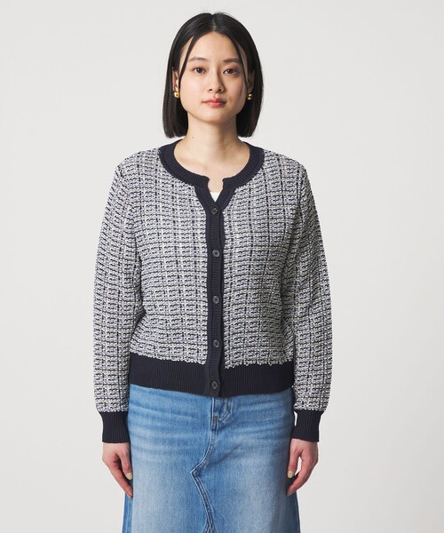 A DAY IN THE LIFE UNITED ARROWS(アデイインザライフユナイテッドアローズ)の「マルチカラー キーネックカーディガン ‐ウォッシャブル‐<A DAY IN THE LIFE>(カーディガン/ボレロ・レディース・ベージュ/ネイビー/グレー系・FREE)」の7枚目の写真