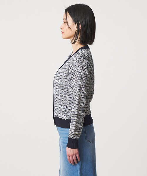 A DAY IN THE LIFE UNITED ARROWS(アデイインザライフユナイテッドアローズ)の「マルチカラー キーネックカーディガン ‐ウォッシャブル‐<A DAY IN THE LIFE>(カーディガン/ボレロ・レディース・ベージュ/ネイビー/グレー系・FREE)」の8枚目の写真