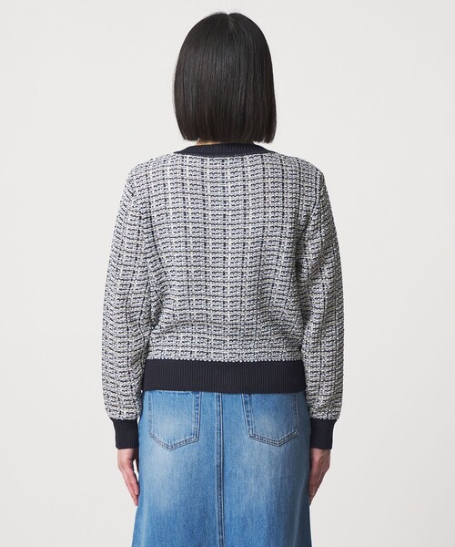 A DAY IN THE LIFE UNITED ARROWS(アデイインザライフユナイテッドアローズ)の「マルチカラー キーネックカーディガン ‐ウォッシャブル‐<A DAY IN THE LIFE>(カーディガン/ボレロ・レディース・ベージュ/ネイビー/グレー系・FREE)」の9枚目の写真