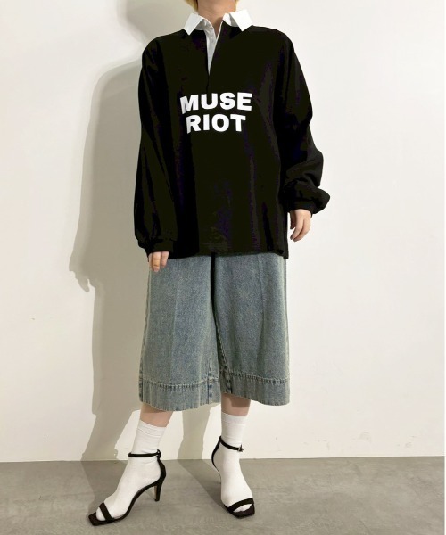 MIDVEIN(ミッドヴェイン)の「denim half PT(デニムパンツ・レディース・ブルー/ベージュ/ネイビー・FREE)」の12枚目の写真