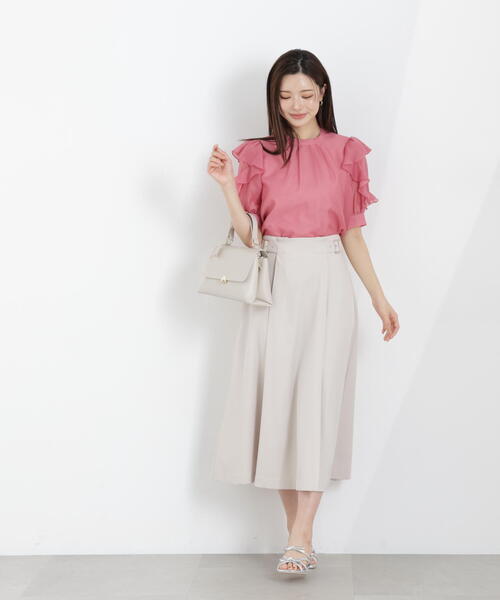 PROPORTION BODY DRESSING(プロポーションボディドレッシング)の「サイドベルトフレアスカート / 1216120305(スカート・レディース・ベージュ/ネイビー/ブルー・SMALL/MEDIUM)」の8枚目の写真