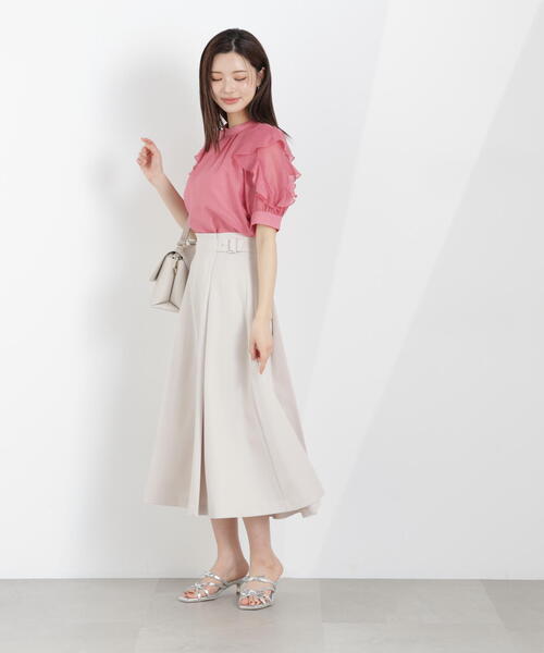 PROPORTION BODY DRESSING(プロポーションボディドレッシング)の「サイドベルトフレアスカート / 1216120305(スカート・レディース・ベージュ/ネイビー/ブルー・SMALL/MEDIUM)」の9枚目の写真