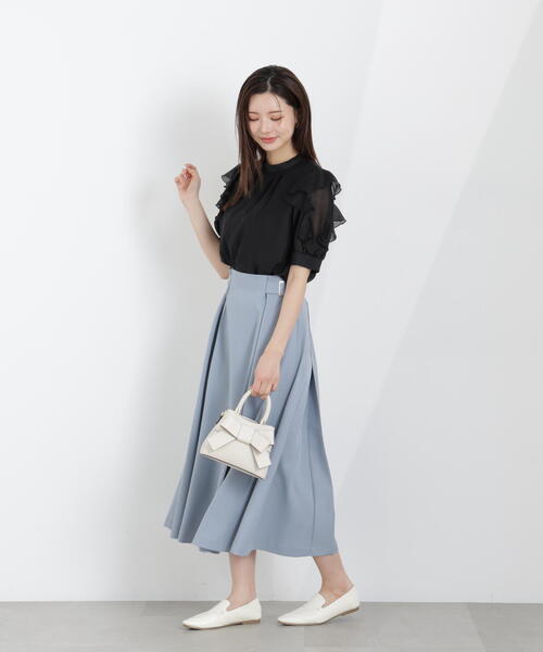 PROPORTION BODY DRESSING(プロポーションボディドレッシング)の「サイドベルトフレアスカート / 1216120305(スカート・レディース・ベージュ/ネイビー/ブルー・SMALL/MEDIUM)」の22枚目の写真