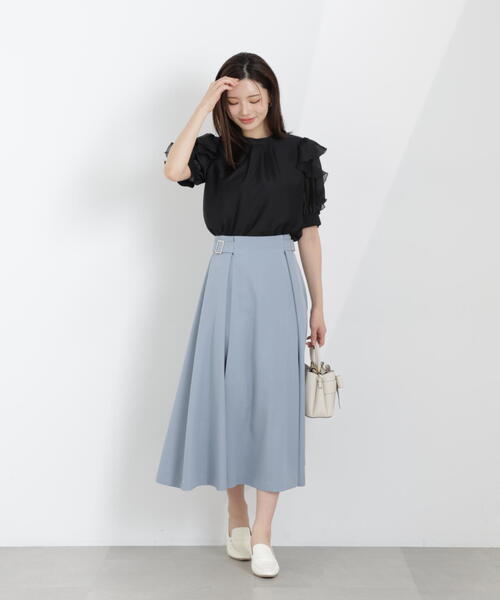 PROPORTION BODY DRESSING(プロポーションボディドレッシング)の「サイドベルトフレアスカート / 1216120305(スカート・レディース・ベージュ/ネイビー/ブルー・SMALL/MEDIUM)」の13枚目の写真