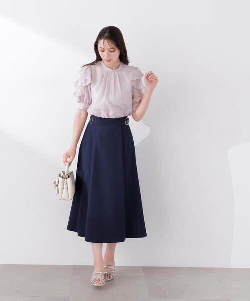 PROPORTION BODY DRESSING(プロポーションボディドレッシング)の「サイドベルトフレアスカート / 1216120305(スカート・レディース・ベージュ/ネイビー/ブルー・SMALL/MEDIUM)」の14枚目の写真