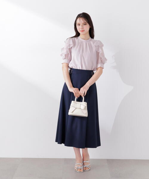 PROPORTION BODY DRESSING(プロポーションボディドレッシング)の「サイドベルトフレアスカート / 1216120305(スカート・レディース・ベージュ/ネイビー/ブルー・SMALL/MEDIUM)」の16枚目の写真