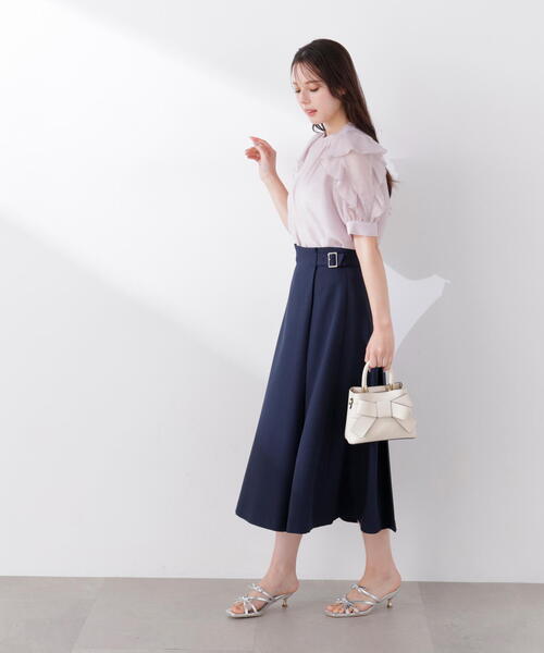 PROPORTION BODY DRESSING(プロポーションボディドレッシング)の「サイドベルトフレアスカート / 1216120305(スカート・レディース・ベージュ/ネイビー/ブルー・SMALL/MEDIUM)」の18枚目の写真