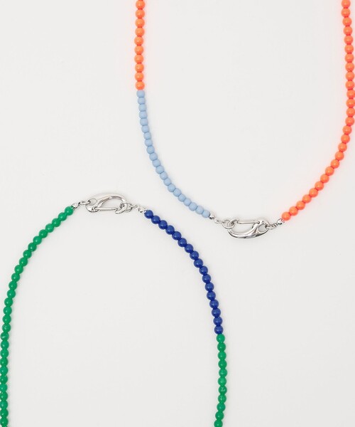 CITEN（シテン）の「＜CITEN＞バイカラービーズネックレス（ネックレス・レディース・ケリーグリーン/オレンジ・FREE）」の9枚目の写真