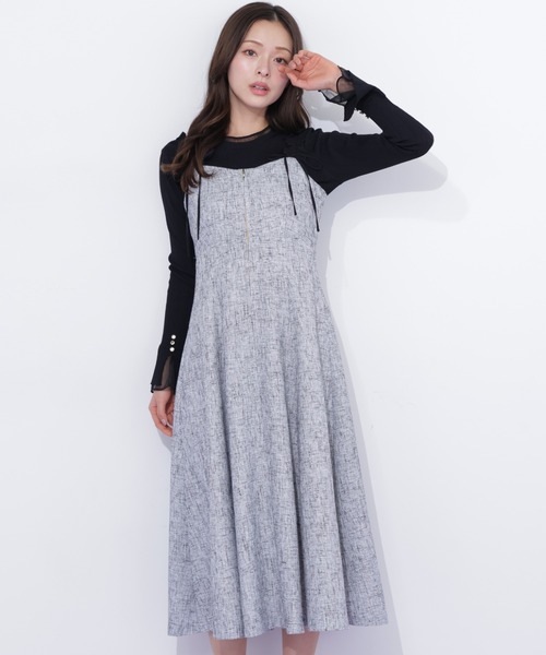 JILL by JILL STUART（ジルバイジルスチュアート）の「フリルショルダージャンスカ（ワンピース・レディース・グレー/ピンク/グリーン・MEDIUM/SMALL）」の2枚目の写真