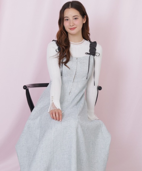 JILL by JILL STUART（ジルバイジルスチュアート）の「フリルショルダージャンスカ（ワンピース・レディース・グレー/ピンク/グリーン・MEDIUM/SMALL）」の13枚目の写真