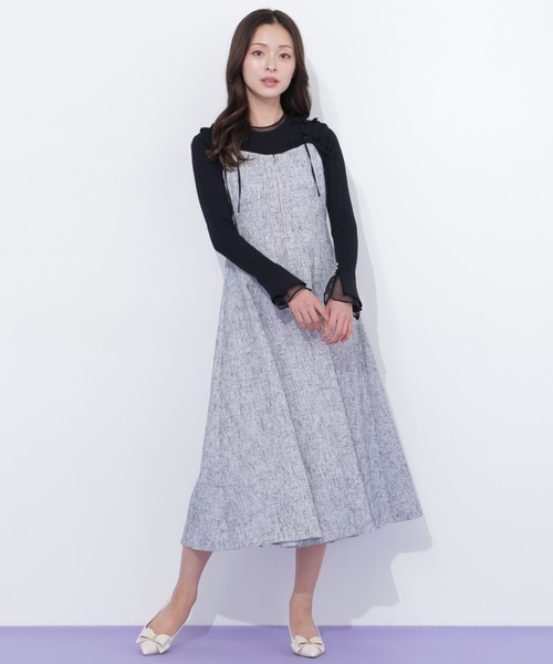 JILL by JILL STUART（ジルバイジルスチュアート）の「フリルショルダージャンスカ（ワンピース・レディース・グレー/ピンク/グリーン・MEDIUM/SMALL）」の10枚目の写真