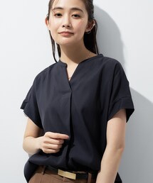 【洗える/SETUP可能】スキッパーブラウス