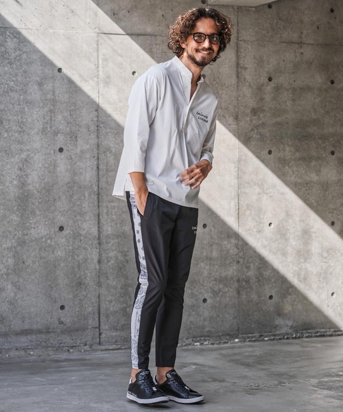 1minute 1second(ワンミニットワンセカンド)の「ms6425-ripstop band collar pullover shirt バンドカラープルオーバーシャツ(1M26N090)(シャツ/ブラウス・メンズ・ネイビー/ホワイト/ブラック・XL/L/M/S)」の9枚目の写真