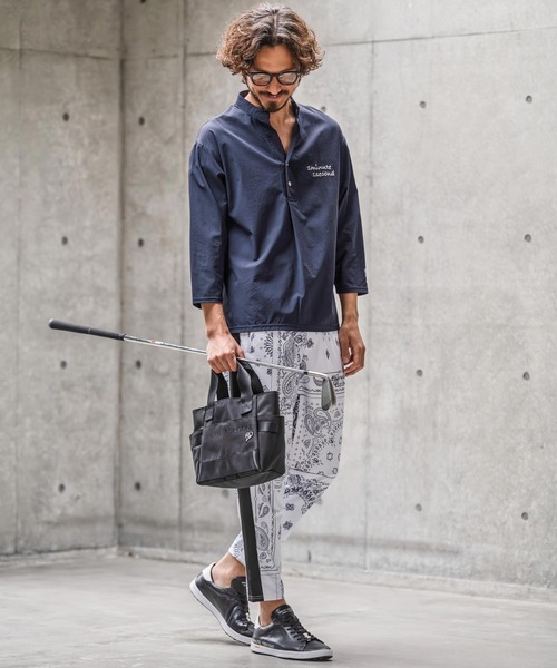 1minute 1second(ワンミニットワンセカンド)の「ms6425-ripstop band collar pullover shirt バンドカラープルオーバーシャツ(1M26N090)(シャツ/ブラウス・メンズ・ネイビー/ホワイト/ブラック・XL/L/M/S)」の13枚目の写真