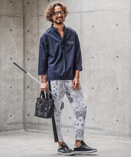 1minute 1second(ワンミニットワンセカンド)の「ms6425-ripstop band collar pullover shirt バンドカラープルオーバーシャツ(1M26N090)(シャツ/ブラウス・メンズ・ネイビー/ホワイト/ブラック・XL/L/M/S)」の15枚目の写真