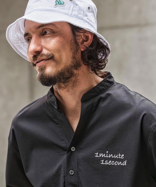 1minute 1second(ワンミニットワンセカンド)の「ms6425-ripstop band collar pullover shirt バンドカラープルオーバーシャツ(1M26N090)(シャツ/ブラウス・メンズ・ネイビー/ホワイト/ブラック・XL/L/M/S)」の17枚目の写真