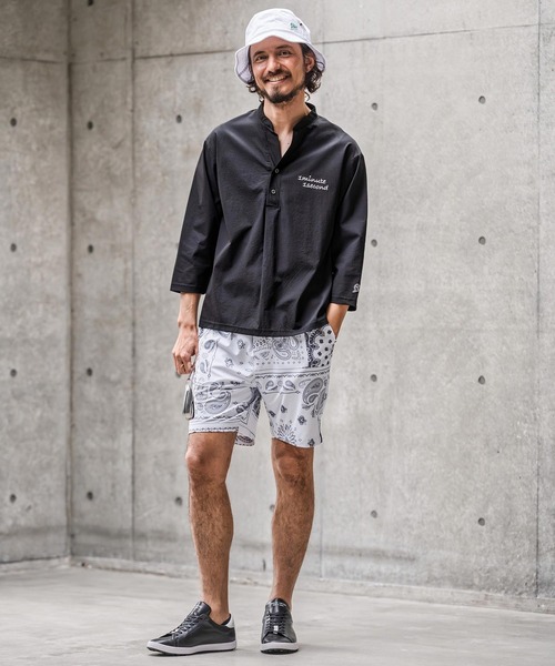 1minute 1second(ワンミニットワンセカンド)の「ms6425-ripstop band collar pullover shirt バンドカラープルオーバーシャツ(1M26N090)(シャツ/ブラウス・メンズ・ネイビー/ホワイト/ブラック・XL/L/M/S)」の21枚目の写真