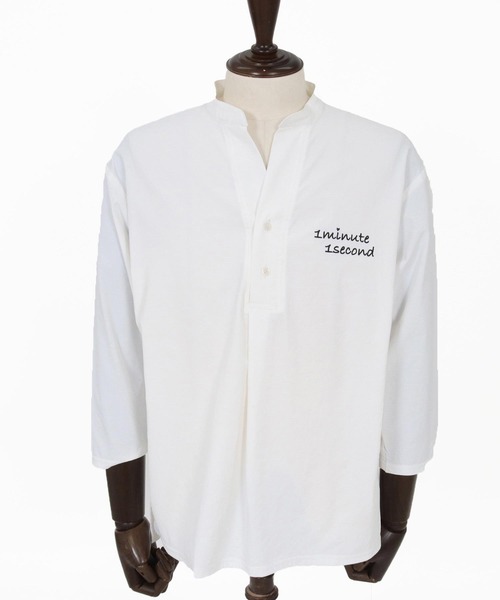 1minute 1second(ワンミニットワンセカンド)の「ms6425-ripstop band collar pullover shirt バンドカラープルオーバーシャツ(1M26N090)(シャツ/ブラウス・メンズ・ネイビー/ホワイト/ブラック・XL/L/M/S)」の22枚目の写真