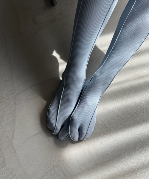 SANSeLF(サンセルフ)の「【SANSeLF】メローラインリブニーハイソックス タビソックス saa26s039(ソックス/靴下・レディース・ブルー/グリーン/ピンク/ホワイト・FREE)」の11枚目の写真