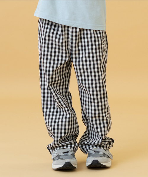 and D. petit main(アンドディープティマイン)の「ギンガムチェックリラックスパンツ(その他パンツ・キッズ・ブラック/ラベンダー/ブルー・90cm/100cm/140cm/130cm/110cm/120cm)」の1枚目の写真
