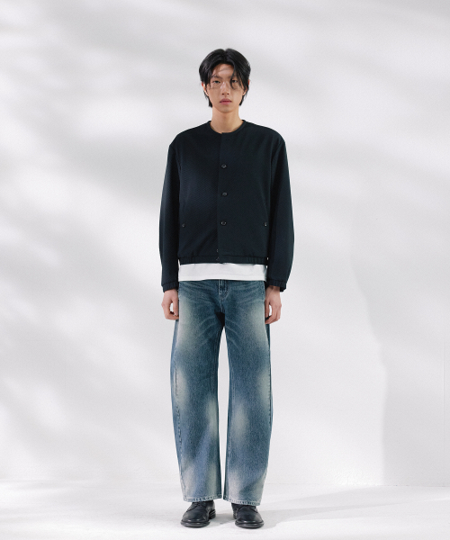 NONBLANK(ノンブランク)の「ラウンドネックシアサーカーエンボスジャンパー_DARK NAVY(その他アウター・メンズ・ダークネイビー・MEDIUM/LARGE/X-LARGE)」の7枚目の写真