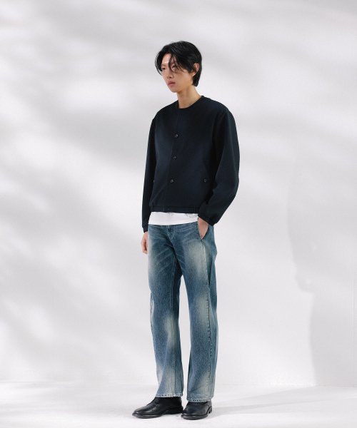 NONBLANK(ノンブランク)の「ラウンドネックシアサーカーエンボスジャンパー_DARK NAVY(その他アウター・メンズ・ダークネイビー・MEDIUM/LARGE/X-LARGE)」の8枚目の写真
