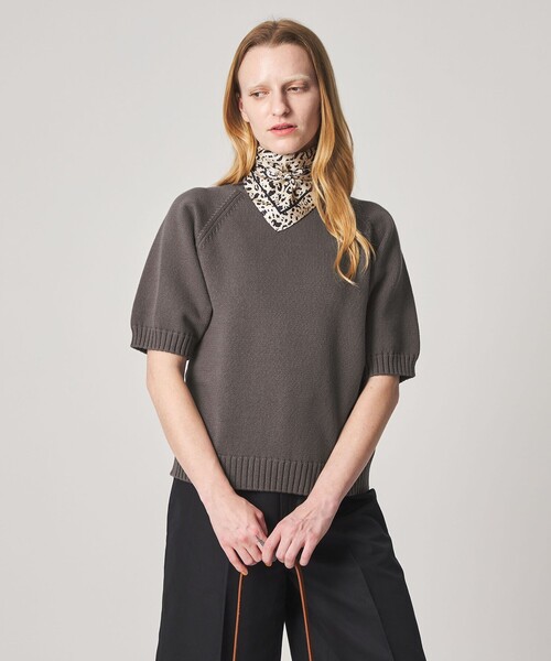 ＜Steven Alan＞テープヤーン ハーフスリーブ ニット Steven Alan＞コットン ナイロン テープヤーン ハーフスリーブ ニット
