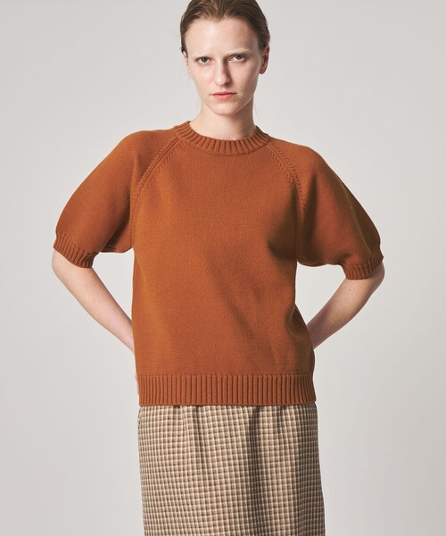 Steven Alan(スティーブンアラン)の「<Steven Alan>コットン ナイロン テープヤーン ハーフスリーブ ニット(ニット/セーター・レディース・オフホワイト/ブラウン系/ダークグレー・FREE)」の21枚目の写真