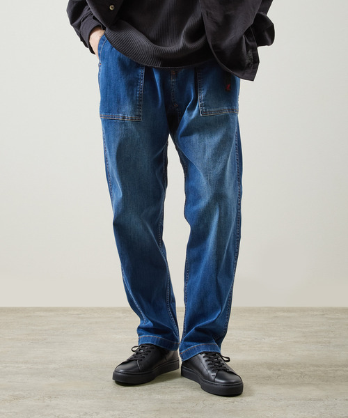 Gramicci(グラミチ)の「GRAMICCI グラミチ / STRETCH DENIM NN-PANT TIGHT CROPPED ストレッチデニムクロップドパンツ テーパード / GMP6-SJP011(デニムパンツ・メンズ・ワンウォッシュ/インディゴブルー/ダークインディゴブルー・X-LARGE/LARGE/MEDIUM/SMALL)」の3枚目の写真