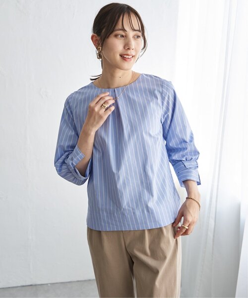 IKKA LOUNGE(イッカラウンジ)の「2WAY袖リボンブラウス(シャツ/ブラウス・レディース・その他1/ネイビー/ブルー/オフホワイト・L/M/S)」の16枚目の写真