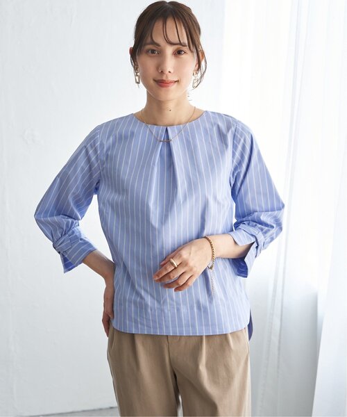 IKKA LOUNGE(イッカラウンジ)の「2WAY袖リボンブラウス(シャツ/ブラウス・レディース・その他1/ネイビー/ブルー/オフホワイト・L/M/S)」の19枚目の写真