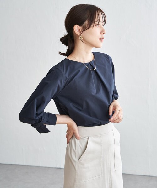 IKKA LOUNGE(イッカラウンジ)の「2WAY袖リボンブラウス(シャツ/ブラウス・レディース・その他1/ネイビー/ブルー/オフホワイト・L/M/S)」の20枚目の写真