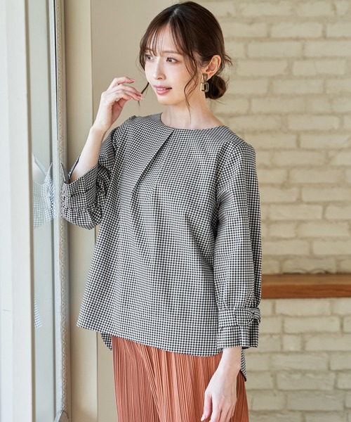 IKKA LOUNGE(イッカラウンジ)の「2WAY袖リボンブラウス(シャツ/ブラウス・レディース・その他1/ネイビー/ブルー/オフホワイト・L/M/S)」の6枚目の写真