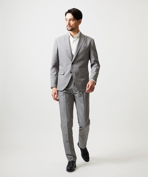 MICHEL KLEIN HOMME (ミッシェルクランオム)の「【セットアップ】メッシュプリントテーラードジャケット(テーラードジャケット・メンズ・ライトグレー/ネイビー・MEDIUM/LARGE/X-LARGE)」の9枚目の写真