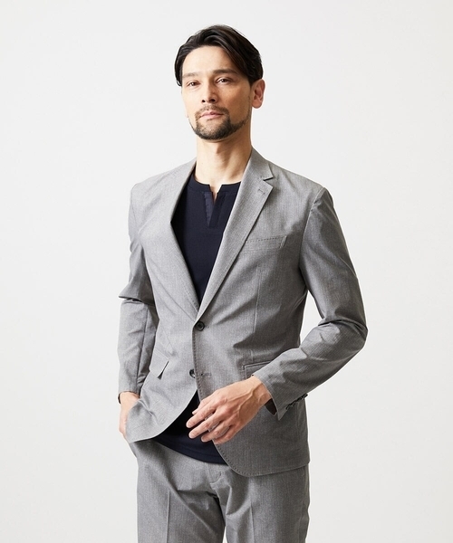 MICHEL KLEIN HOMME (ミッシェルクランオム)の「【セットアップ】メッシュプリントテーラードジャケット(テーラードジャケット・メンズ・ライトグレー/ネイビー・MEDIUM/LARGE/X-LARGE)」の10枚目の写真