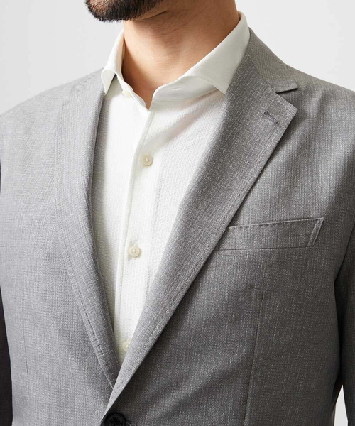 MICHEL KLEIN HOMME (ミッシェルクランオム)の「【セットアップ】メッシュプリントテーラードジャケット(テーラードジャケット・メンズ・ライトグレー/ネイビー・MEDIUM/LARGE/X-LARGE)」の14枚目の写真