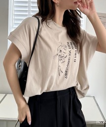 線画 キャット Tシャツ