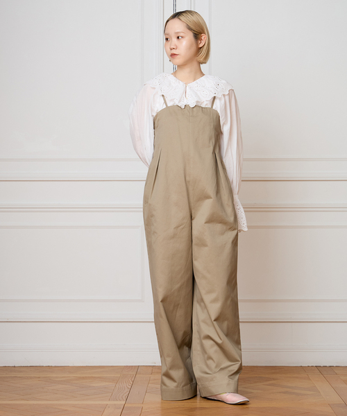 IENA LA BOUCLE(イエナラブークル)の「IENA LA BOUCLE コットンギャバジンベアオールインワン(サロペット/オーバーオール・レディース・ナチュラル・36/38)」の2枚目の写真