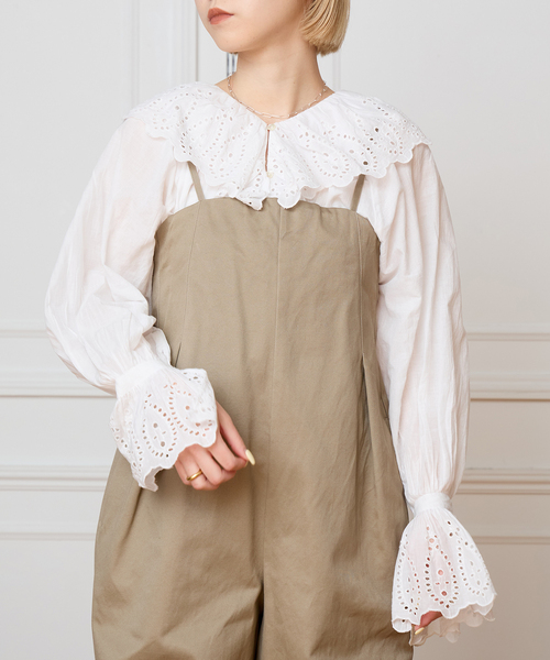 IENA LA BOUCLE(イエナラブークル)の「IENA LA BOUCLE コットンギャバジンベアオールインワン(サロペット/オーバーオール・レディース・ナチュラル・36/38)」の6枚目の写真