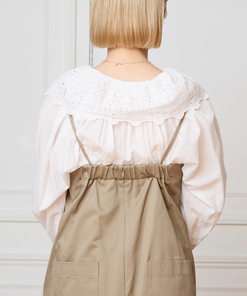 IENA LA BOUCLE(イエナラブークル)の「IENA LA BOUCLE コットンギャバジンベアオールインワン(サロペット/オーバーオール・レディース・ナチュラル・36/38)」の7枚目の写真