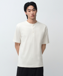 ヘンリーネックTシャツ[クリーム]