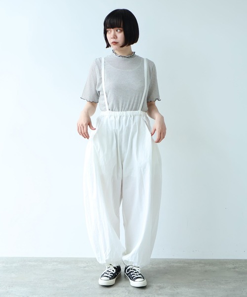 bulle de savon（ビュルデサボン）の「△40/-強撚ダンプ ギャザーパンツ（その他パンツ・レディース・チャコールグレー/ピンク・FREE）」の19枚目の写真