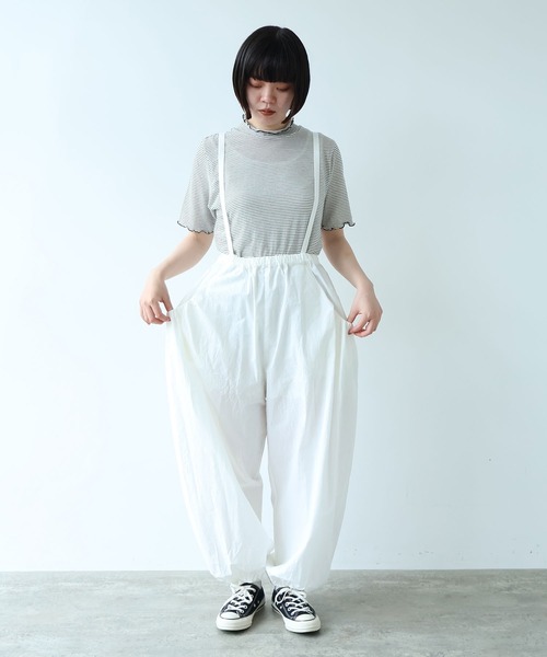 bulle de savon（ビュルデサボン）の「△40/-強撚ダンプ ギャザーパンツ（その他パンツ・レディース・チャコールグレー/ピンク・FREE）」の20枚目の写真