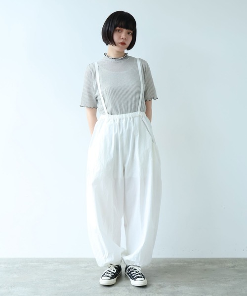 bulle de savon（ビュルデサボン）の「△40/-強撚ダンプ ギャザーパンツ（その他パンツ・レディース・チャコールグレー/ピンク・FREE）」の3枚目の写真